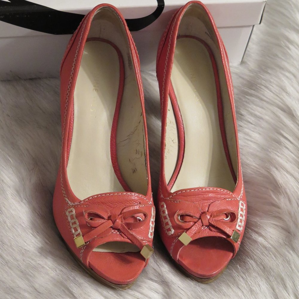 NINE WEST 'Dasher' pink peep toe pumps